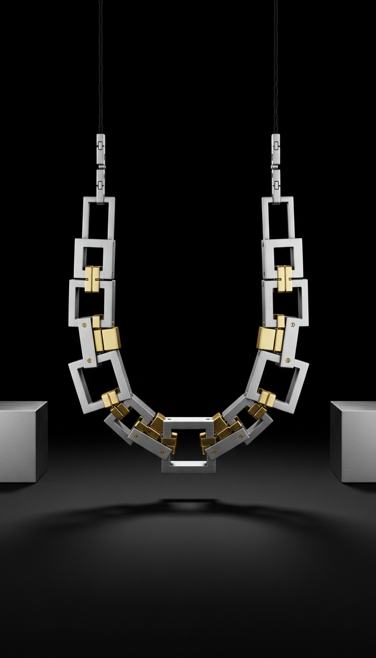 Stainless Steel Architectural Necklace